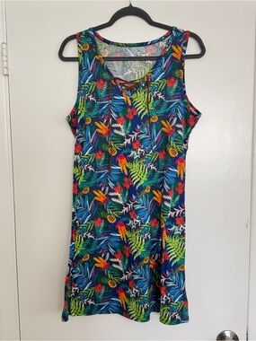 Disney Parks Stitch Hawaiian/Tropical Floral Tank Dress